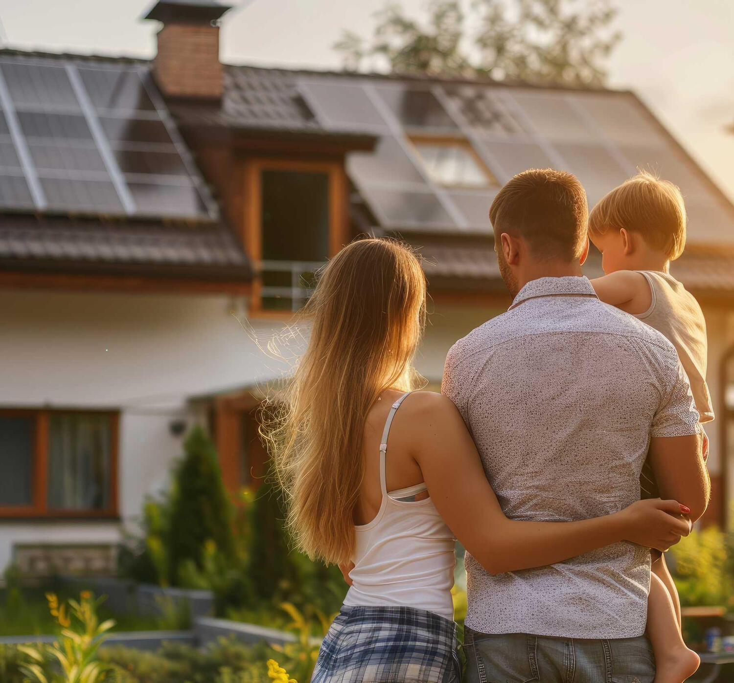 a family who has a solar home